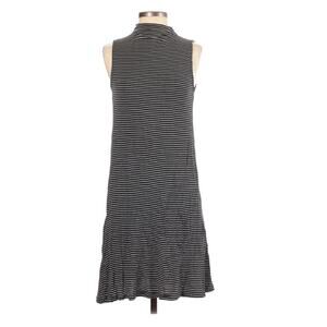 Long Tall Sally Black & White Pin Stripe Sleeveless Mock Neck Mini Dress Women S